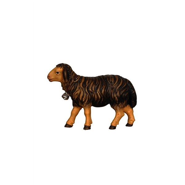 Holzschnitzerei_Schaf mit Glocke_color schwarz