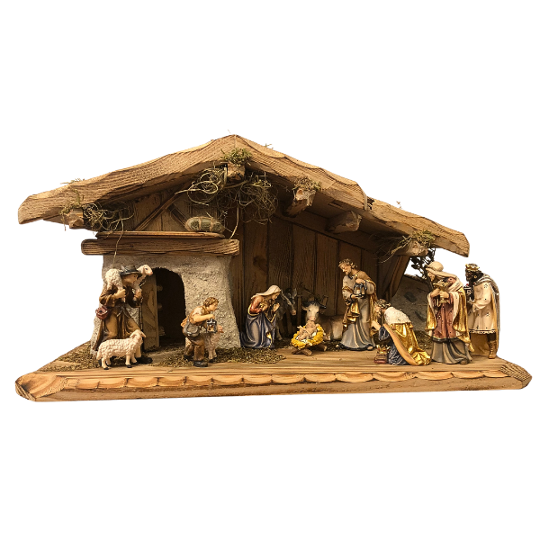 Kostner Krippenset 12 teilig im Stall Allgäu