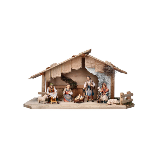 Nativity set 9 pieces Shepherd's crib