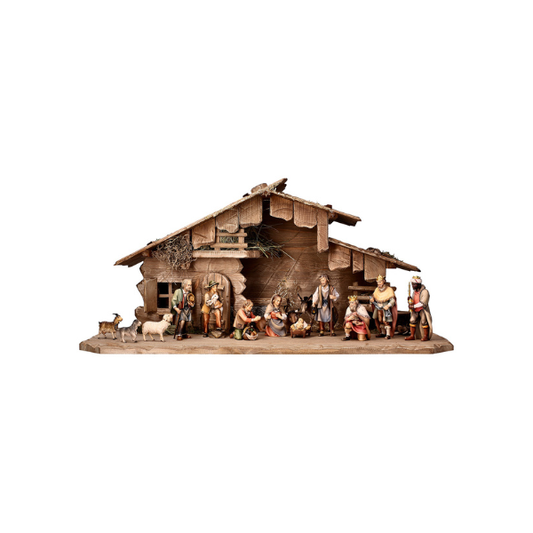 Nativity set 16 pieces Shepherd's crib