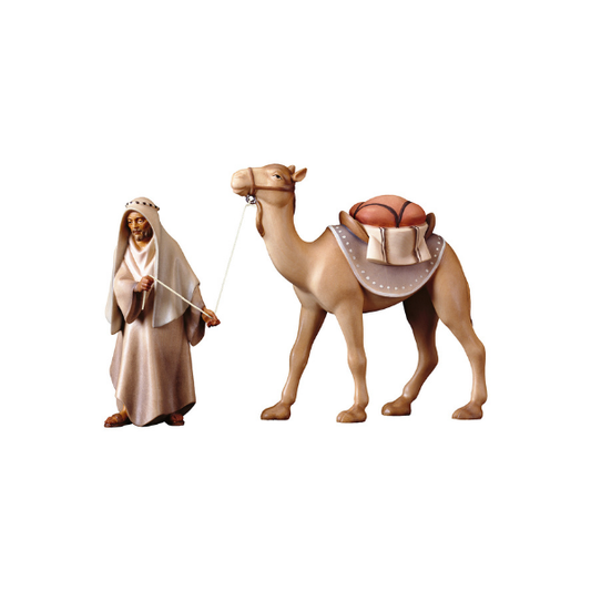 kamel und treiber kometkrippe holzgeschnitzt color