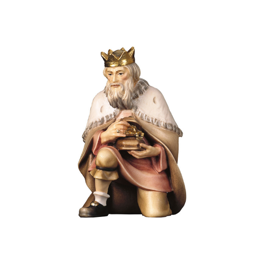 koenig kniend hirtenkrippe holzgeschnitzt color