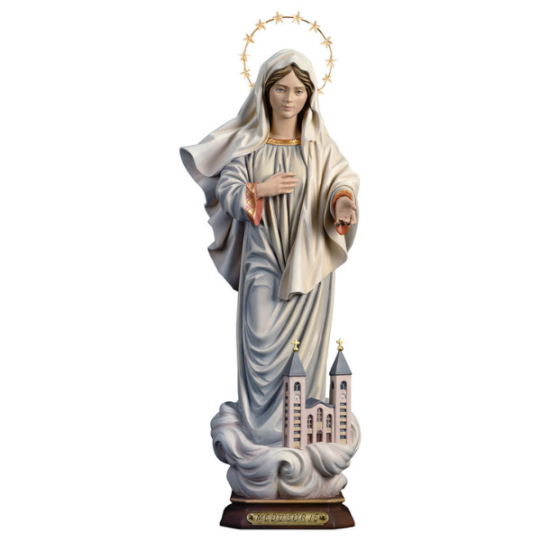 Madonna Medjugorje mit Kirche Schein