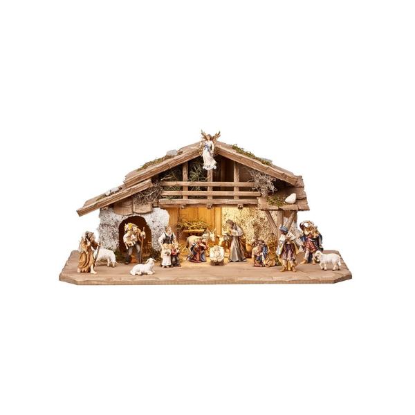 Rainell Nativity Set 17 pieces in Alpine Stable