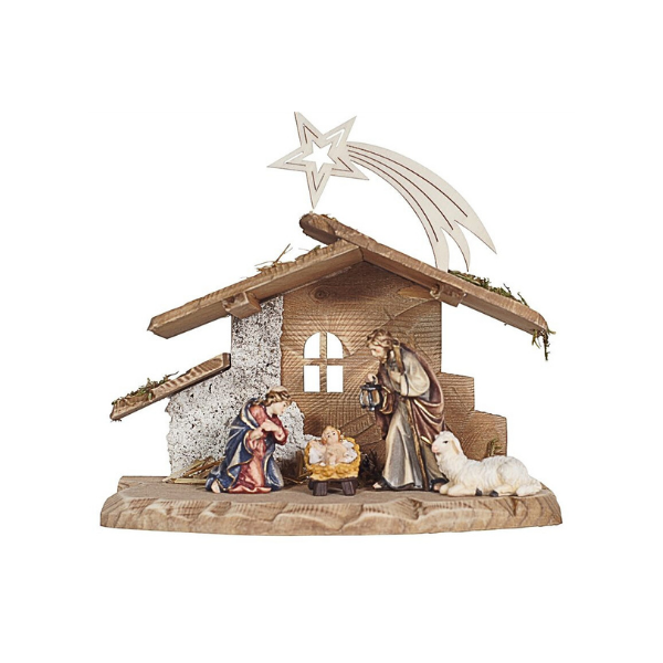 Rainell Nativity set 5 pieces in small stable