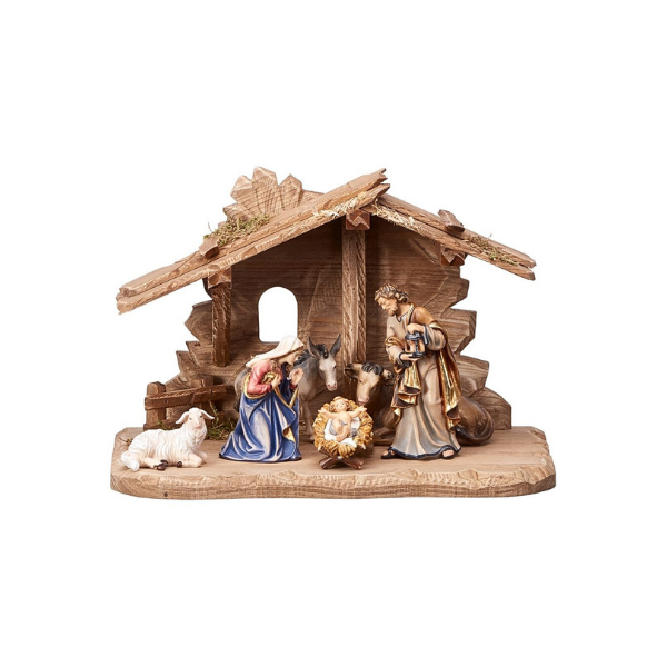 Kostner Nativity Set 8 pieces in the Stable Tyrol