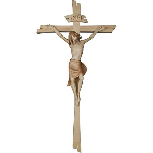 Besinnlicher Corpus Kreuz_holzgeschnitzt_gebeizt