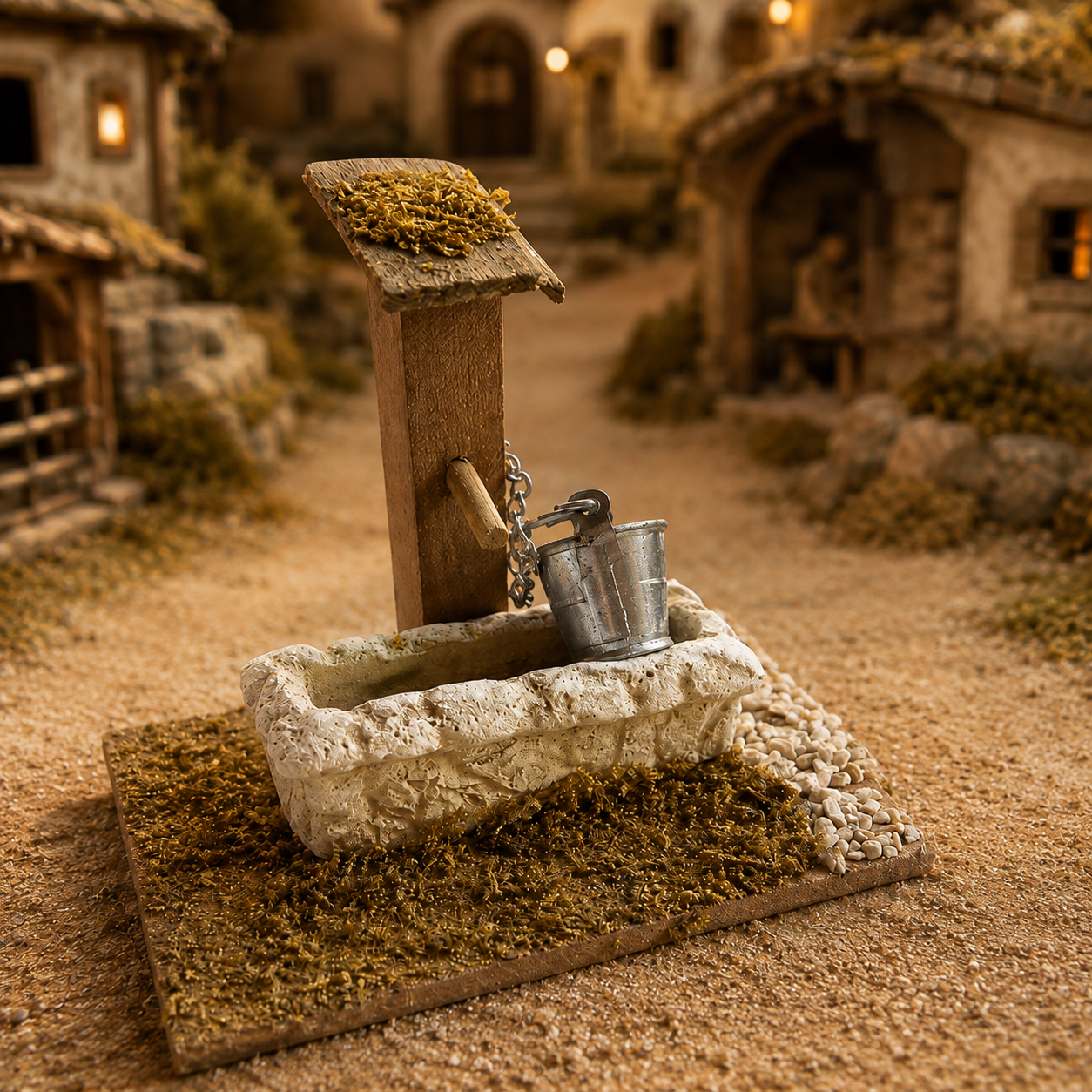 Eckiger Brunnen für Krippe