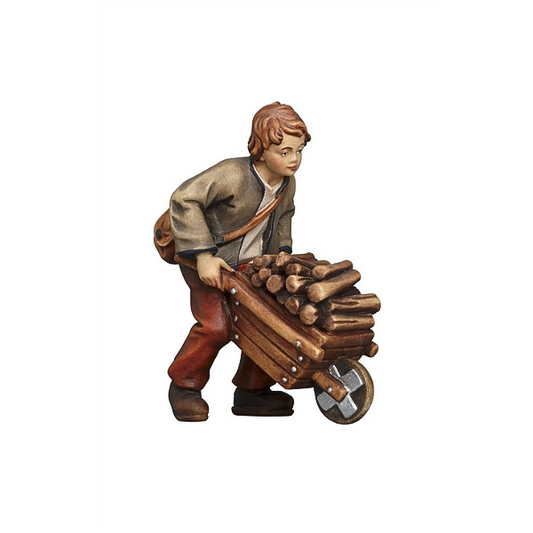 Boy with wooden cart 