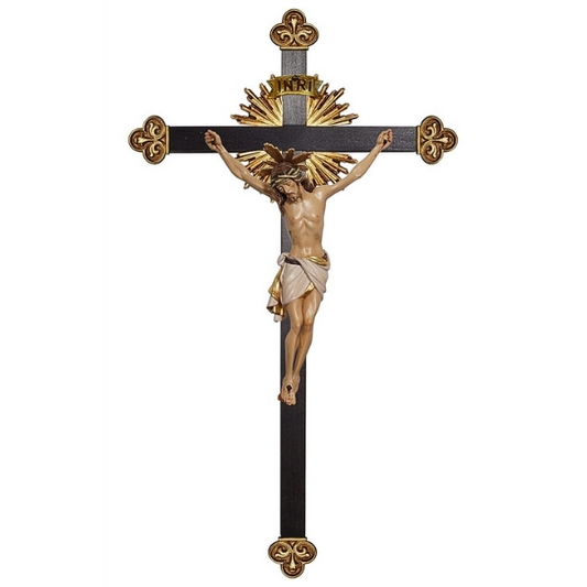 Crucifix Baroque Siena with halo