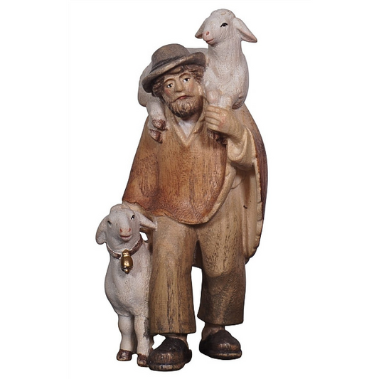Shepherd with two sheep 