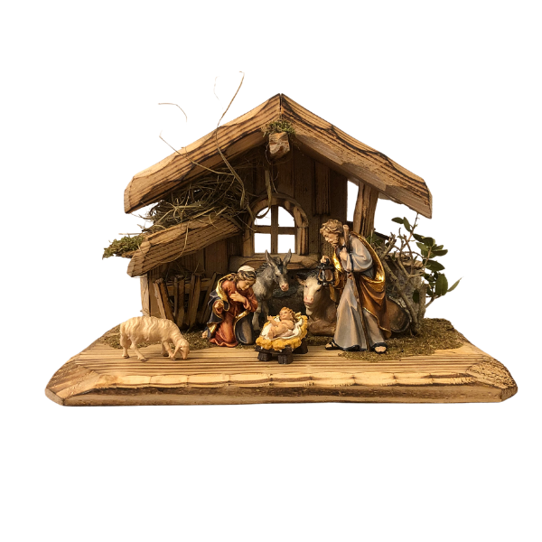 Rainell Nativity Set 8 pieces in the stable Gröden